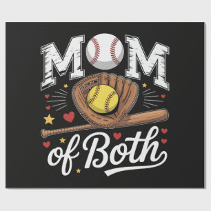 Papier Cadeau Maman de Game Day Baseball Softball