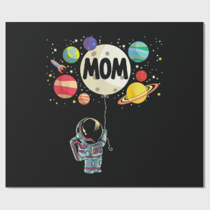 Papier Cadeau Maman de l'astronaute spatial du garçon d'annivers