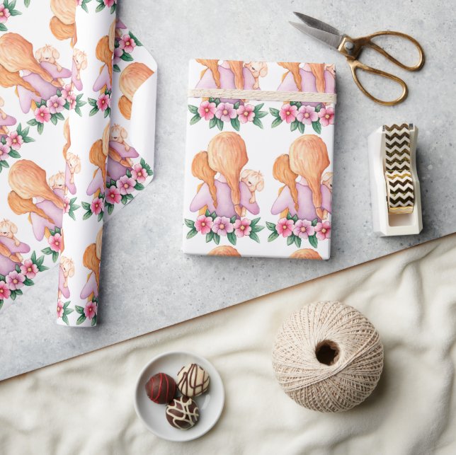 Papier Cadeau Maman Enfant Chiot Fête des mères (Artisanat)