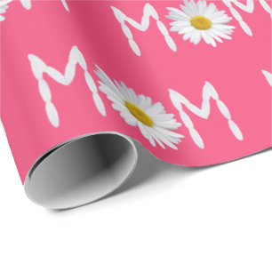 Papier Cadeau Maman Fleur Daisy et pétales