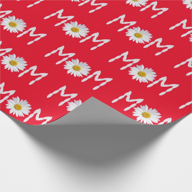 Papier Cadeau Maman Fleur Daisy et pétales (Coin)