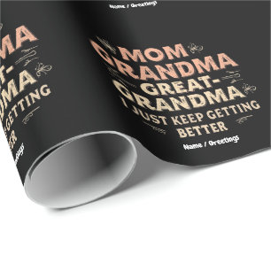Papier Cadeau Maman, grand-mère, grand-mère, je continue à m'amé