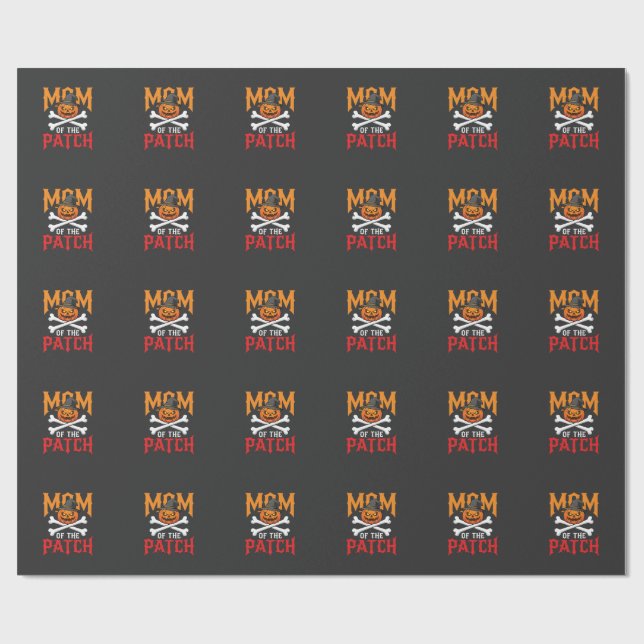 Papier Cadeau Maman Halloween de Patch Pumpkin Sorcière (Plat)