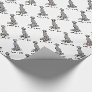 Papier Cadeau Mama's Boy Weimaraner (gris 1) jouets chien maman 