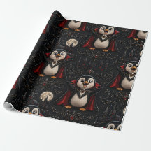 Papier cadeau manchot vampire pour anniversaires N