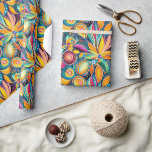 Papier Cadeau Mandala Art - Décor Bohème géométrique coloré