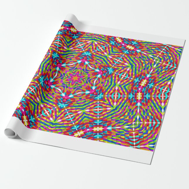 Papier Cadeau Mandala bariolé embrouillé (Déroulé)