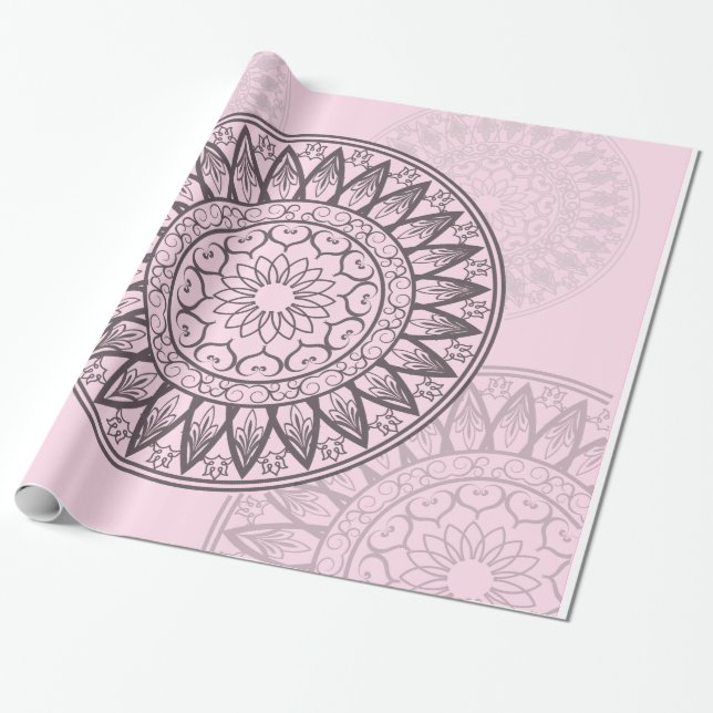 Papier Cadeau Mandala dans le rose (Déroulé)