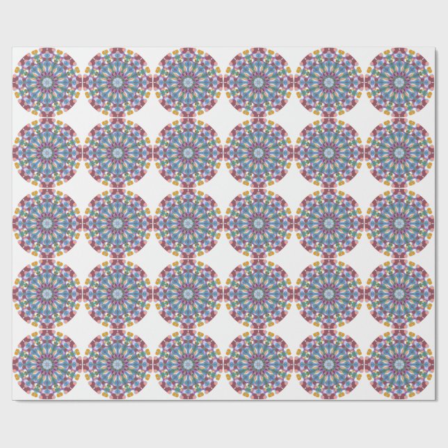 Papier Cadeau Mandala de fleurs (Plat)