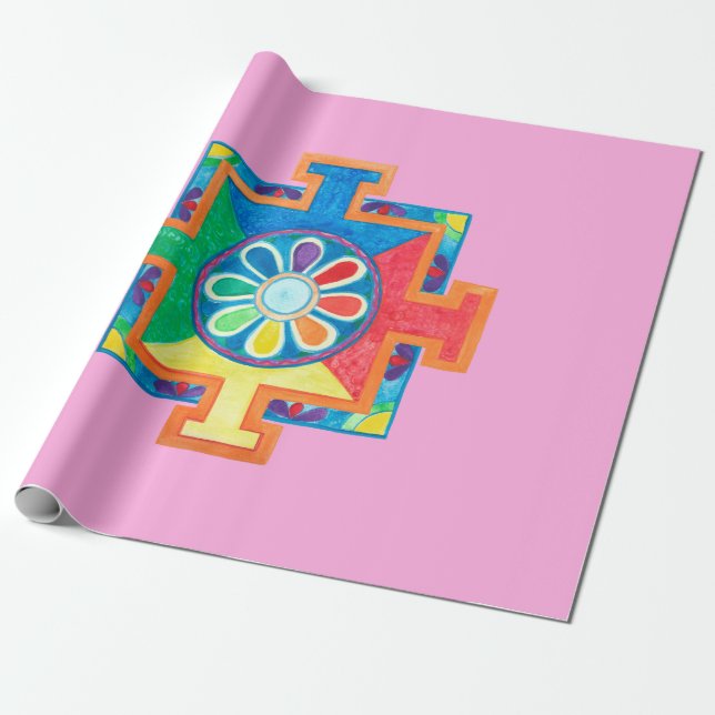 Papier Cadeau Mandala de l'aquarelle de création (Déroulé)