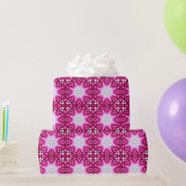 Papier Cadeau Mandala fractal rose - impression florale (Cadeaux de fête)