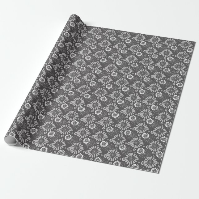 Papier Cadeau Mandala Gris (Déroulé)