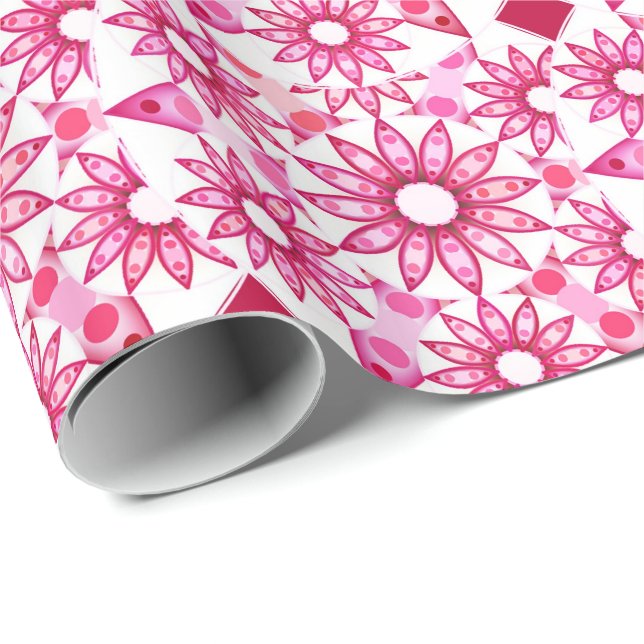 Papier Cadeau Mandala motif dans les tons roses, marron (Coin rond)