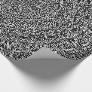 Papier Cadeau Mandala noir et blanc zen