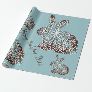 Papier Cadeau Mandala Rabbit Chocolat et Blues Enveloppement per