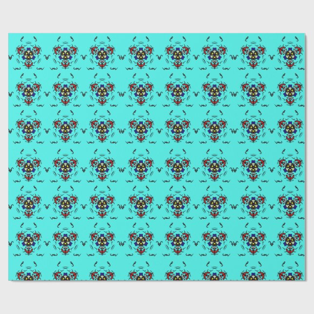 Papier Cadeau Mandala Zen Turquoise (Plat)