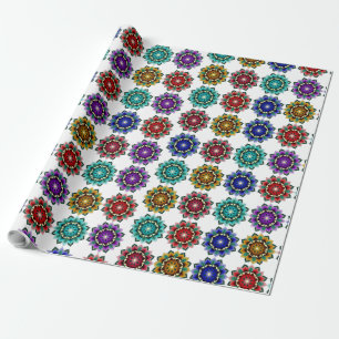 Papier Cadeau Mandalan de différentes couleurs