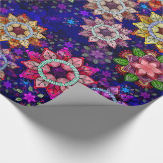 Papier Cadeau Mandalas de explosion vibrants d'aquarelle