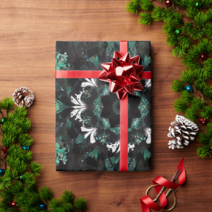 Papier Cadeau Mandela Blue Black Green Floral Illustration