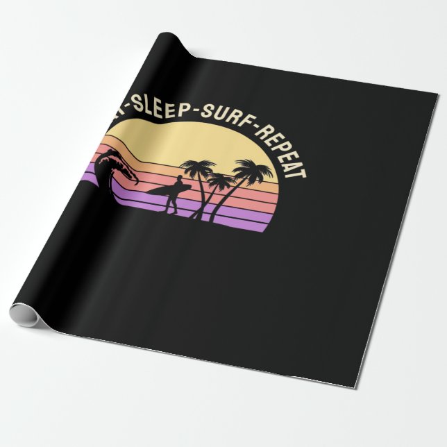 Papier Cadeau Manger Dormir Surfer Répéter (Déroulé)