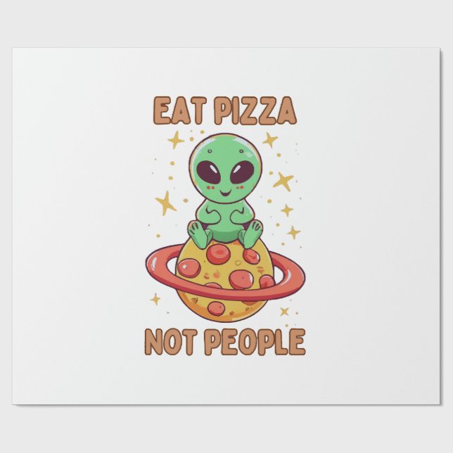 Papier Cadeau Mangez de la pizza pas des gens (Plat)