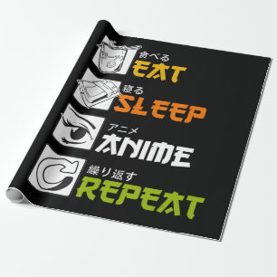 Papier Cadeau Mangez Sleep Anime Répétez L'Idée Cadeau Cosplayer