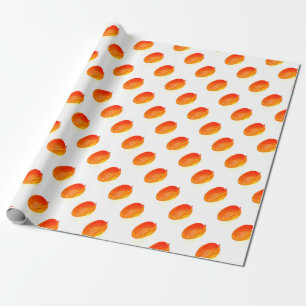 Papier Cadeau Mango fruit aquarelle chic Alimentation Motif trop