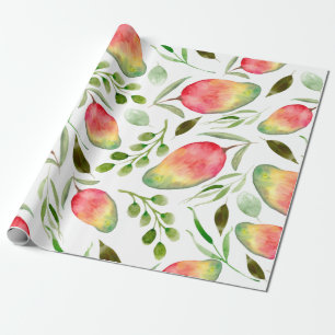 Papier Cadeau Mangues aquarelles   MOTIF   Fruit