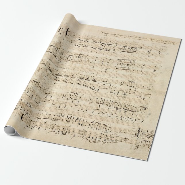 Papier Cadeau Manuscrit de la Chopin de musique de la feuille d' (Déroulé)