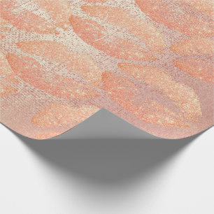 Papier Cadeau Maquillage rose de lèvres de baiser de parties
