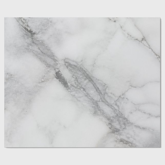 Papier Cadeau Marbre Blanc (Plat)