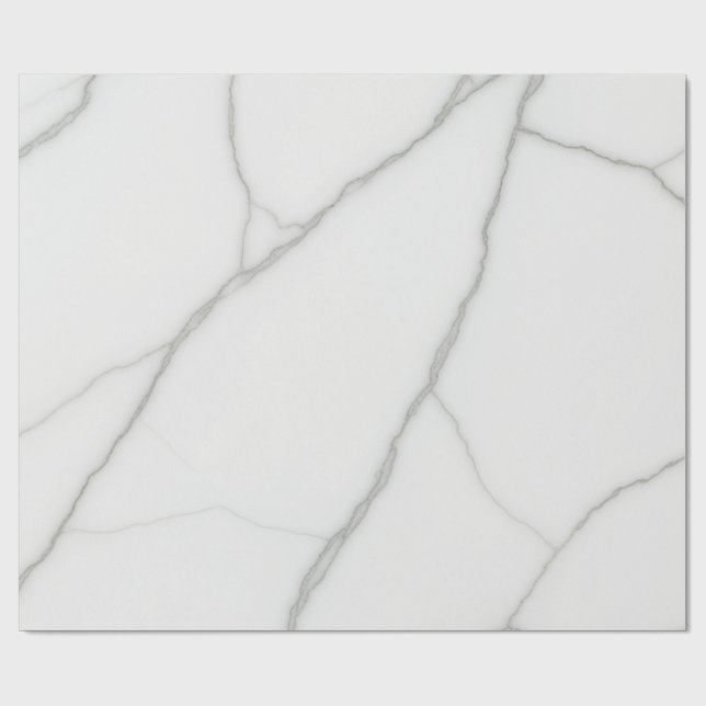 Papier Cadeau Marbre Blanc (Plat)