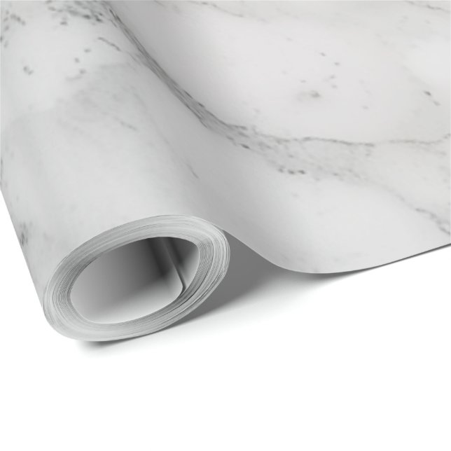 Papier Cadeau Marbre Blanc (Coin rond)