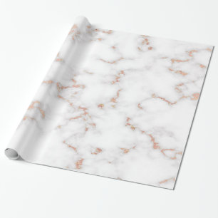 Papier Cadeau Marbre blanc rose Parties scintillant brillant