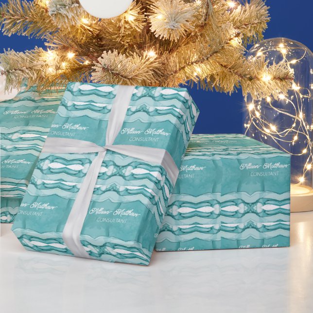 Papier Cadeau Marbre bleu clair motif élégant moderne (Vacances)