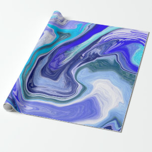 Papier Cadeau Marbre bleu et blanc