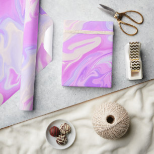 Papier Cadeau Marbre dégradé violet et rose