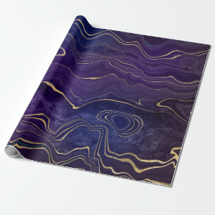 PAPIER CADEAU MARBRE D'OR PURPLE MARIAGE WRAP