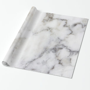 Papier Cadeau Marbre faux blanc et gris