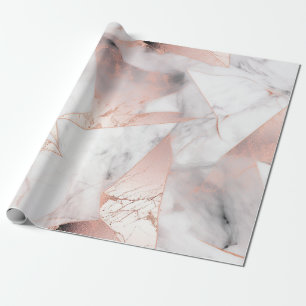 Papier Cadeau Marbre Géométrique Rose Gold Tendance