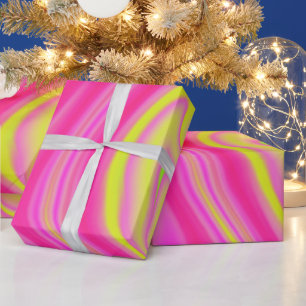Papier Cadeau Marbre jaune et rose