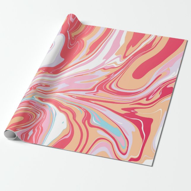 Papier Cadeau Marbre liquide Abstrait ou fond de tendance époxy (Déroulé)