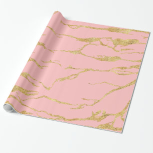 Papier Cadeau Marbre moderne avec faux or