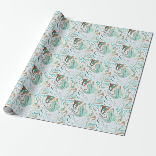Papier Cadeau Marbre moderne : Design de Texture de luxe (Déroulé)