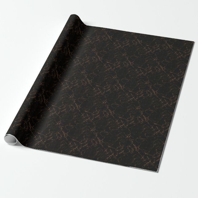 Papier Cadeau Marbre noir luxueux : Texture élégante (Déroulé)