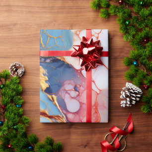 Papier Cadeau Marbre pastel avec élégance dorée
