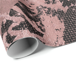Papier Cadeau Marbre rose vif en or brillant brillant urbain noi