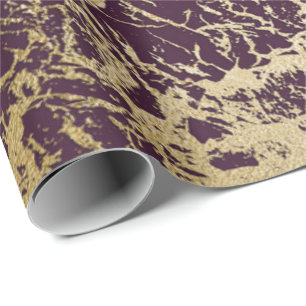 Papier Cadeau Marbre rouge marron d'abrégé sur charme d'or de