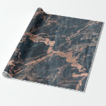 Papier Cadeau Marbre Rustique Bleu Brumeux et Rose Gold Rose Gla<br><div class="desc">papier d'emballage personnalisé</div>