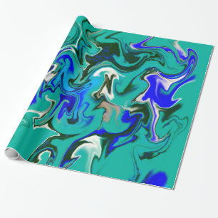 Papier Cadeau Marbre turquoise